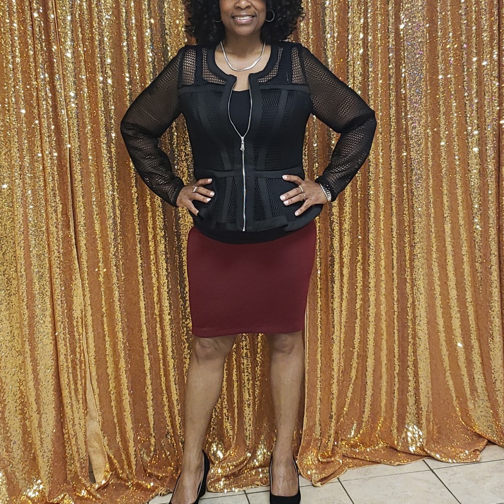 Netted peplum jacket - Picture 5 of 5